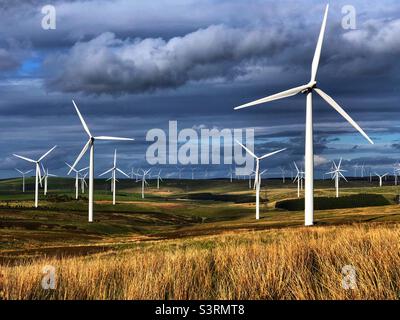 Crystal rig onshore wind farm, Lammermuir hills, Scotland Stock Photo