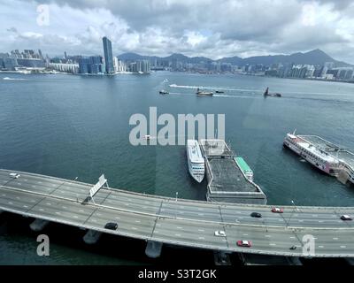 The island Eastern corridor highway in North Point, Hong Kong. Stock Photo