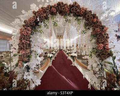 A modern Maranao wedding set-up in Marawi City. Stock Photo