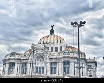 Palacio de Bellas Artes or Palace of Fine Arts exterior facade, Mexico City, Mexico Stock Photo
