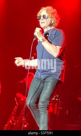 Mick Hucknall on stage with Simply Red at Peterborough Embankment 11th June 2022 Stock Photo