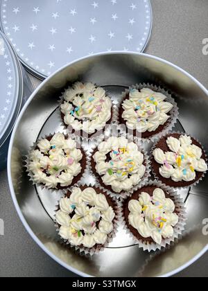 Home baking - chocolate cupcakes Stock Photo