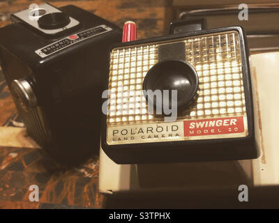 Polaroid Swinger Land Camera. Stock Photo