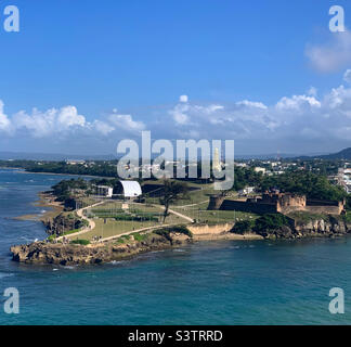 March, 2022, view from a cruise ship of San Felipe Fort, Puerto Plata, Dominican Republic Stock Photo