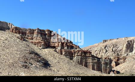 Rust colored mountains in Red Rock Canyon State Park, near Ridgecrest, California Stock Photo
