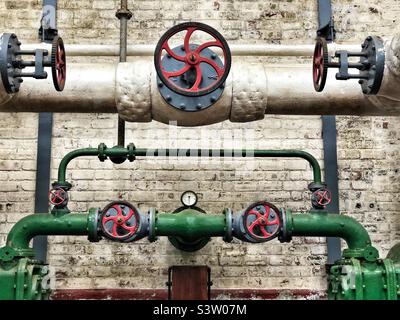 Industrial pipes and valves Stock Photo