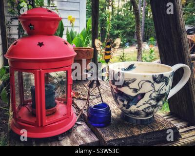 Outdoor Still Life Coffee Pot Cup Croissants Winter Make Coffee