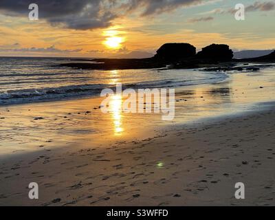 Bundoran beach on the sunset,Co Donegal, Ireland Stock Photo