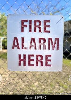 Fire alarm sign Stock Photo
