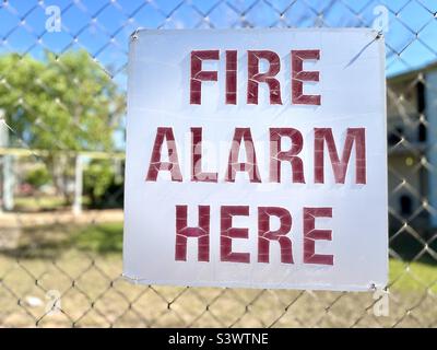 Fire alarm sign Stock Photo