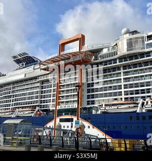 Celebrity Apex cruise liner berthed at Liverpool Stock Photo - Alamy