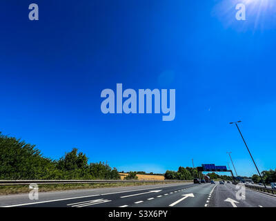 M62 motorway near Leeds and Wakefield in West Yorkshire Stock Photo