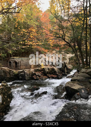 Fall at the Carbide Willson Ruins in Gatineau Park. Stock Photo