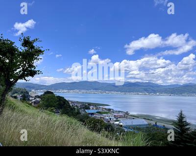 Lake Suwa, Nagano, Japan Stock Photo