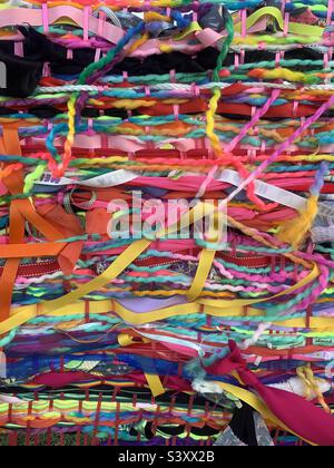 Colorful Fabric Weaved Background Stock Photo