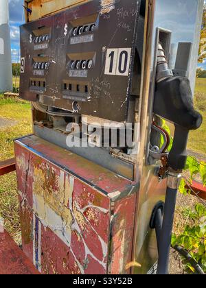 Abandoned gas station pump Stock Photo