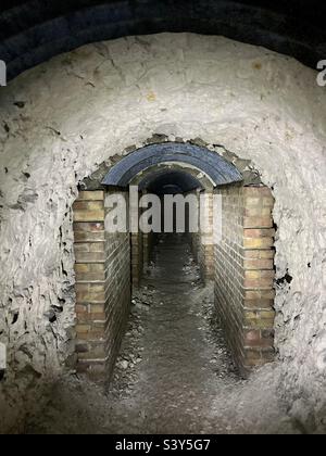 Wartime tunnel in the white cliffs of Dover Stock Photo