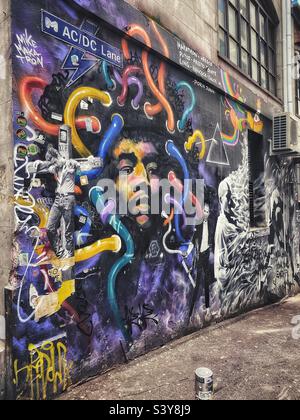 AC/DC Lane in Melbourne, Australia. Street with homage to legendary ...