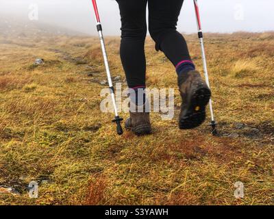 Walking in the Scottish Highlands, Scotland Stock Photo
