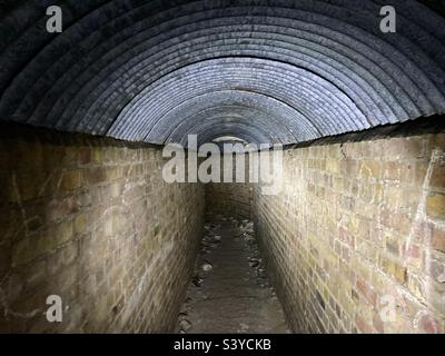 Wartime tunnel in the white cliffs of Dover Stock Photo