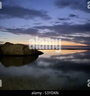 Tidal pool at sunset in Camps Bay, Cape Town, South Africa Stock Photo