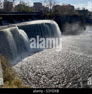 Rideau Falls glowing in an afternoon sun. Stock Photo