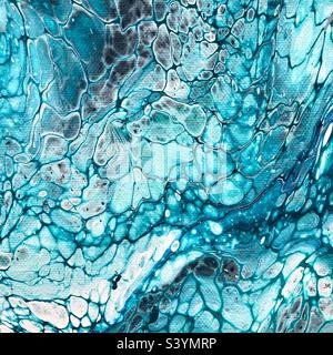 Blue painted abstract background Stock Photo