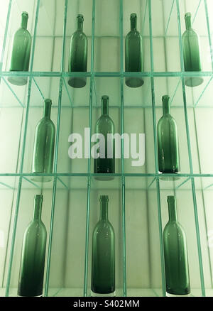 Ten green bottles Stock Photo