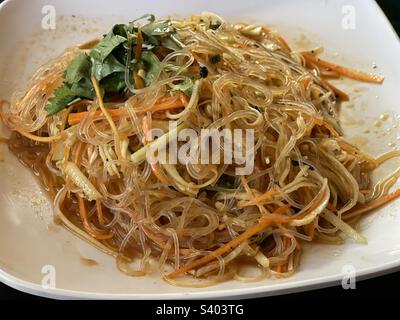 Asian Style Rice Noodle Salad Stock Photo