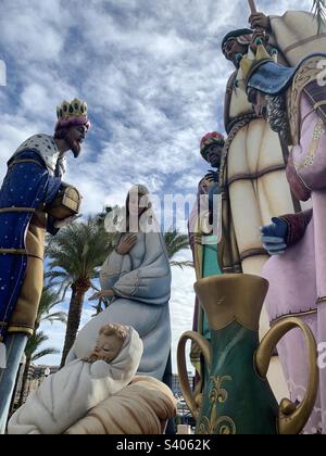 The nativity scene in Alicante, Spain, for Christmas - the world’s largest Belen. Stock Photo