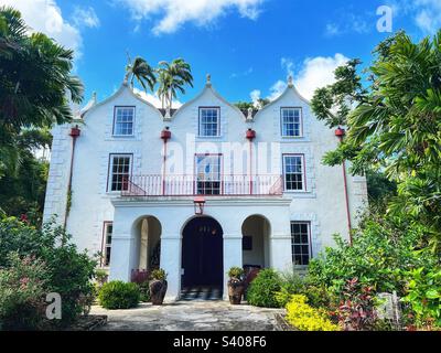 St.Nicholas Abbey in Barbados - Jacobean Plantation House built in 1658 Stock Photo