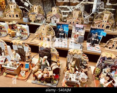 Hand made nativity figurines, Naples, Via San Gregorio Armeno a picturesque alley in the heart of city Stock Photo