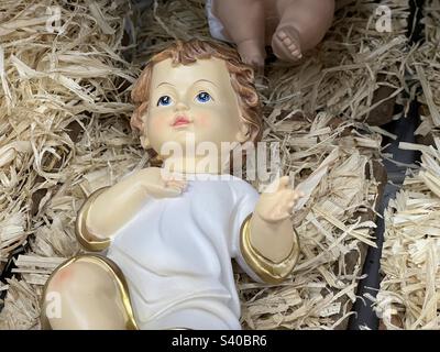 Statuette of baby Jesus, San Gregorio Armeno shop, Naples Stock Photo