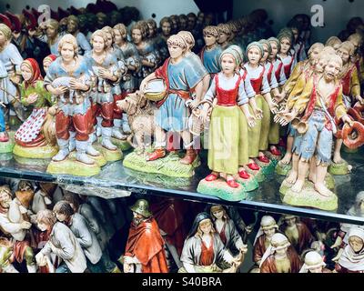 Nativity figurines, shop in San Gregorio Armeno, Naples Stock Photo