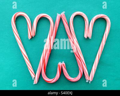 Candy cane hearts Stock Photo