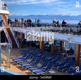 August, 2022, on the Carnival Spirit cruise ship sailing towards Tracy Arm Fjord, Alaska, United States Stock Photo