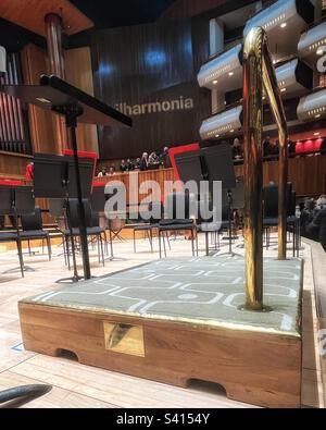 The conductor’s rostrum at the Royal Festival Hall, London. Before a ...