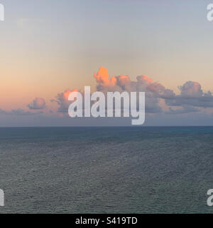Sunset over the ocean in Cancun, Quintana Roo, Mexico Stock Photo