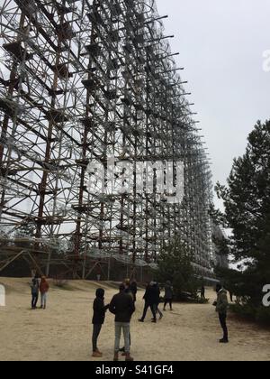 Duga Radar Station, near Chernobyl, Kiev/Kyiv Oblast, Ukraine, January 2020 pic 27. Stock Photo