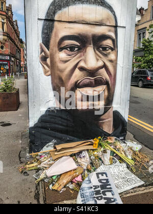 George Floyd mural, Manchester Stock Photo