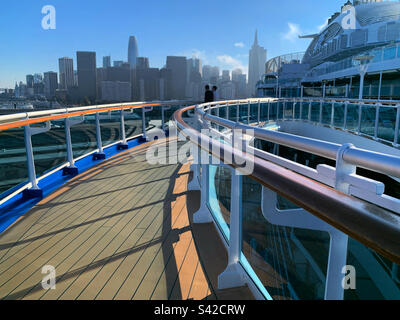 October, 2022, On the Royal Princess cruise ship, leaving San Francisco at the beginning of a cruise down the California coast Stock Photo