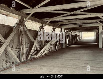 Old wooden bridge Stock Photo