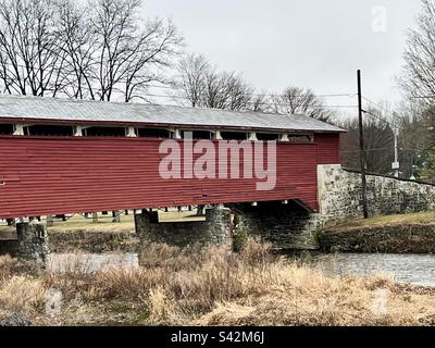 Old covered bridge Stock Photo