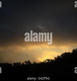 Dramatic sunrise, Catalonia, Spain. Stock Photo