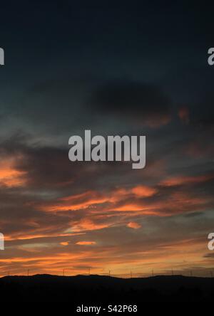 Dramatic sunset, Catalonia, Spain. Stock Photo