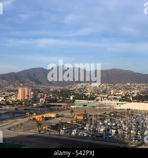 November, 2022, view from a cruise ship leaving Ensenada, Baja California, Mexico Stock Photo