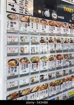 Ramen ticket machine, Harajuku, Japan Stock Photo