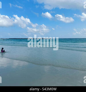 February, 2023, Playa Gaviota Azul, Hotel Zone, Cancun, Quintana Roo, Yucatan Peninsula, Mexico Stock Photo