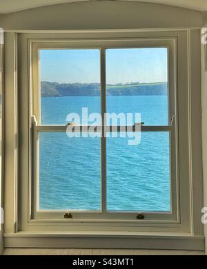 Window with a sea view Stock Photo
