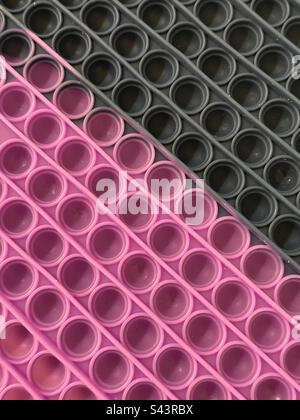 Abstract background pink and black circles and lines Stock Photo